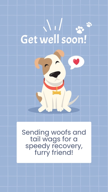 Free Get Well Soon Card For Dog Template to Edit Online
