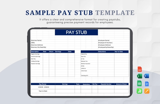 Sample Pay Stub Template