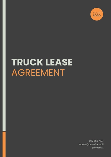 Free Truck Lease Agreement Template to Edit Online