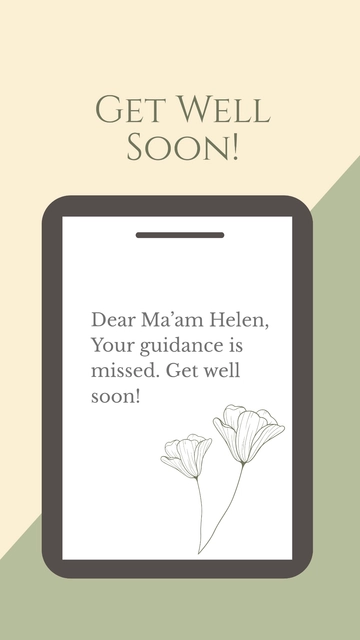 Free Get Well Soon Message For Teacher Template to Edit Online