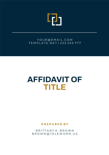 Free Washington Affidavit of Title Template to Edit Online