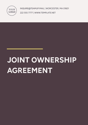 Free Joint Ownership Agreement Template to Edit Online