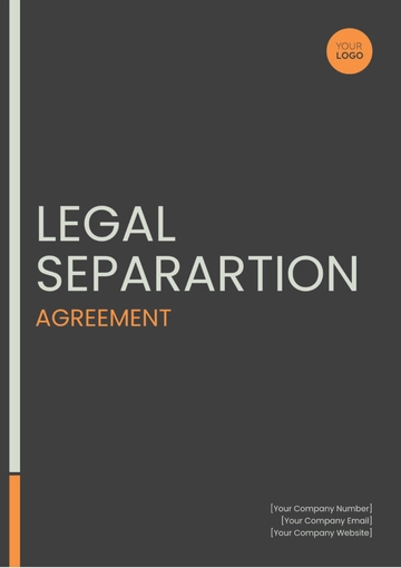 Free Legal Separation Agreement Template to Edit Online