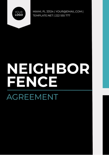 Free Neighbor Fence Agreement Template to Edit Online