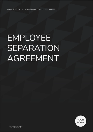 Free Employment Separation Agreement Template to Edit Online