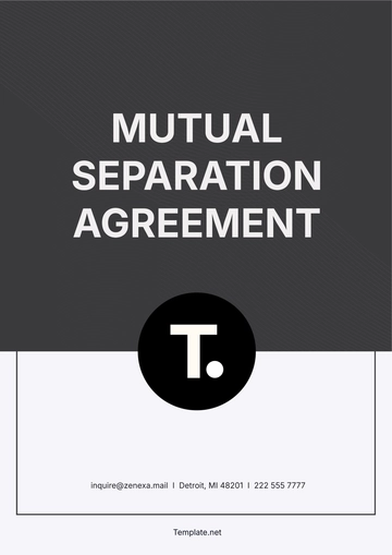 Free Mutual Separation Agreement Template to Edit Online