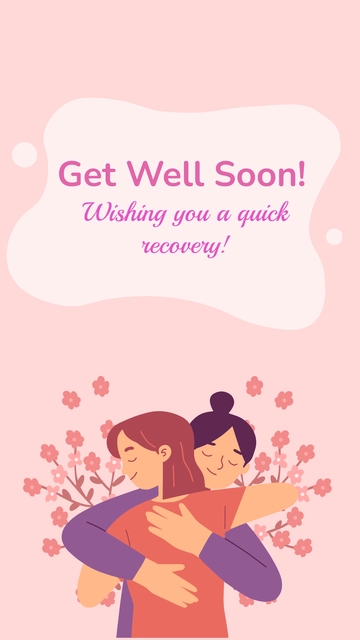 Free Get Well Soon Card For Friend Template to Edit Online