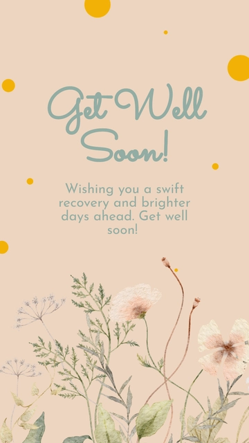 Free Get Well Soon Message Card Template to Edit Online