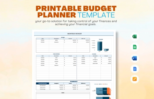 Printable Budget Planner Template