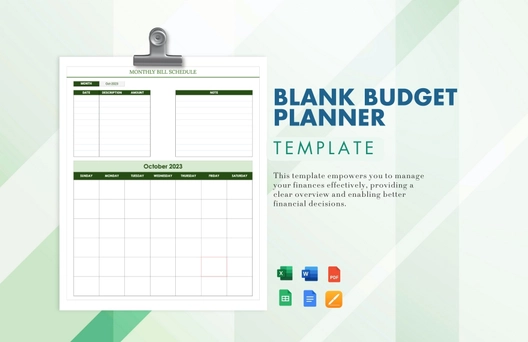 Blank Budget Planner Template