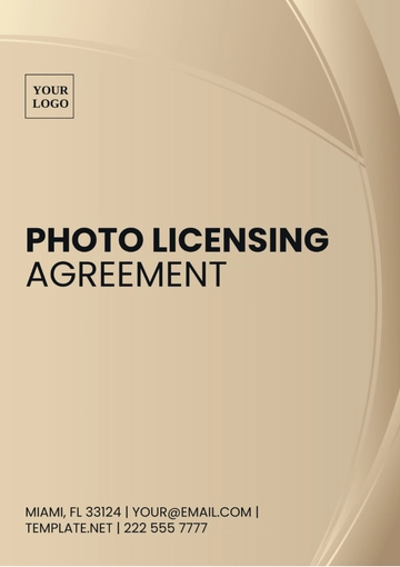Free Photo Licensing Agreement Template to Edit Online