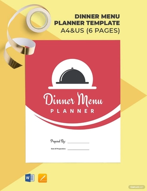 Dinner Menu Planner Template