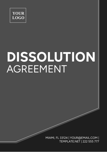 Free Dissolution Agreement Template to Edit Online