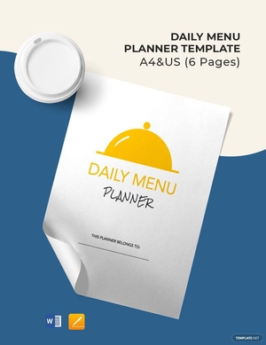 Daily Menu Planner Template