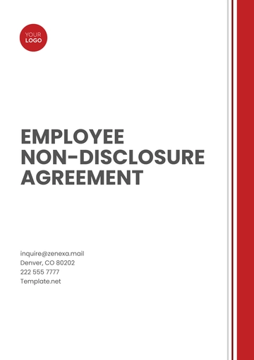 Free Employee Non-Disclosure Agreement Template to Edit Online