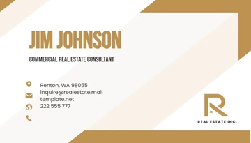 Free Commercial Real Estate Consultant Business Card Template to Edit Online