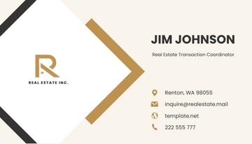 Free Real Estate Transaction Coordinator Business Card Template to Edit Online