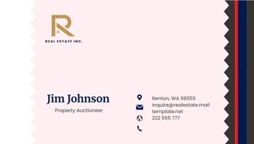 Free Property Auctioneer Business Card Template to Edit Online
