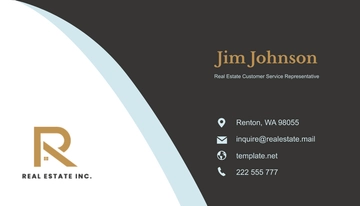 Free Real Estate Customer Service Representative Business Card Template to Edit Online