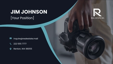 Free Real Estate Photographer Business Card Template to Edit Online