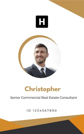Free Commercial Real Estate Consultant ID Card Template to Edit Online