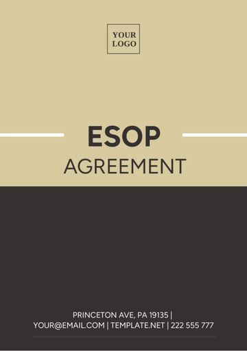Free Esop Agreement Template to Edit Online