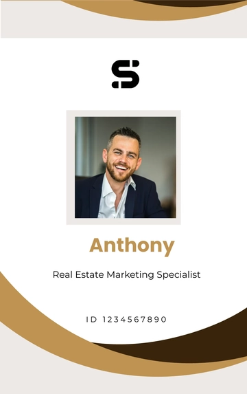 Free Real Estate Marketing Specialist ID Card Template to Edit Online