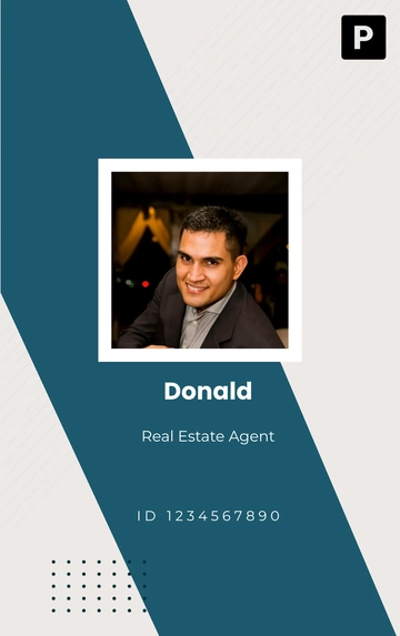 Free Real Estate Office Staff ID Card Template to Edit Online
