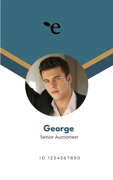 Free Property Auctioneer ID Card Template to Edit Online