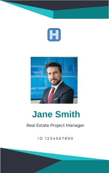 Free Real Estate Project Manager ID Card Template to Edit Online