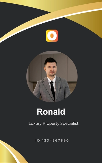 Free Luxury Property Specialist ID Card Template to Edit Online
