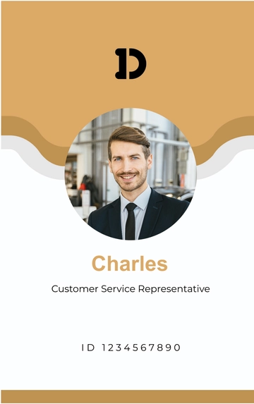 Free Real Estate Customer Service Representative ID Card Template to Edit Online