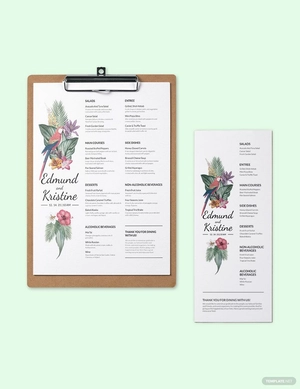 Unique Wedding Menu Template
