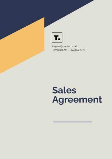 Free Sales Agreement Template to Edit Online