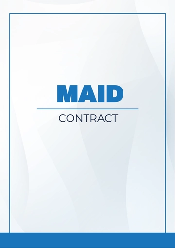 Free Maid Contract Template to Edit Online