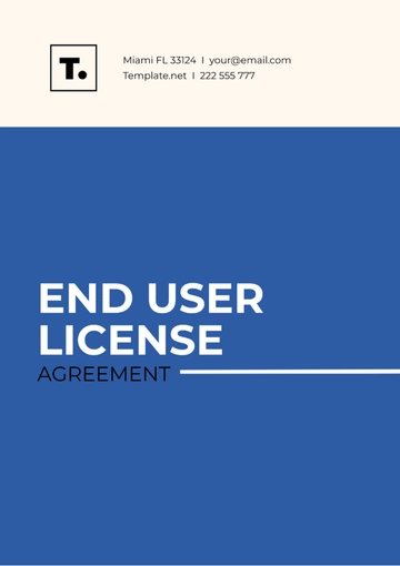 Free End User License Agreement Template to Edit Online