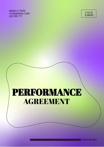 Free Performance Agreement Template to Edit Online
