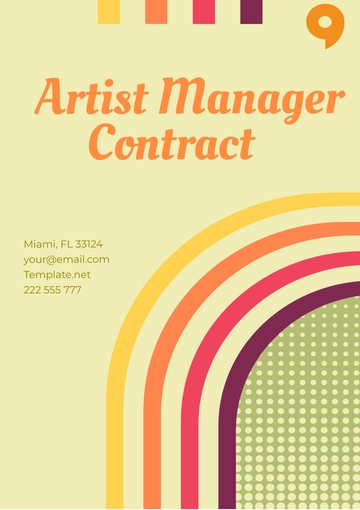 Free Artist Manager Contract Template to Edit Online