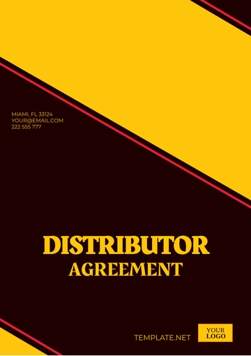 Free Distributor Agreement Template to Edit Online