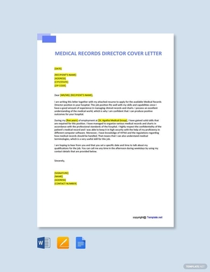 Medical Records Director Cover Letter