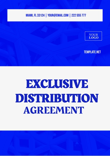 Free Exclusive Distribution Agreement Template to Edit Online