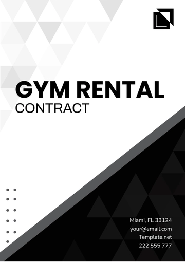 Free Gym Rental Contract Template to Edit Online