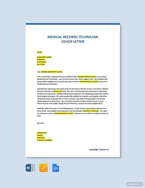 Medical Records Technician Cover Letter