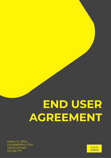 Free End User Agreement Template to Edit Online