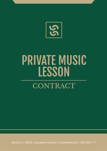 Free Private Music Lesson Contract Template to Edit Online