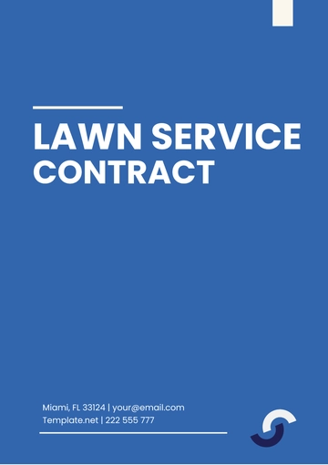 Free Lawn Service Contract Template to Edit Online