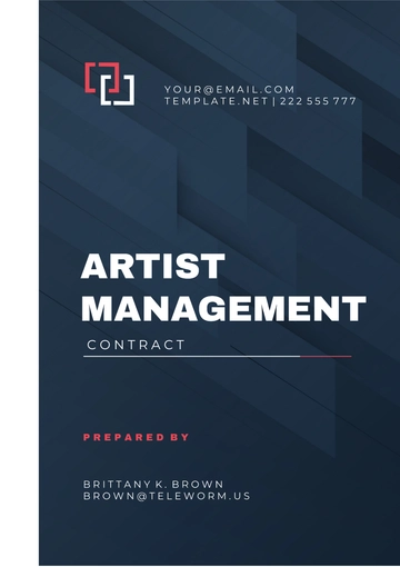 Free Artist Management Contract Template to Edit Online