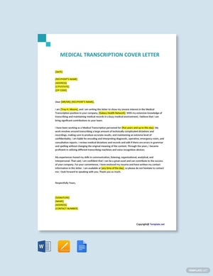 Medical Transcription Cover Letter