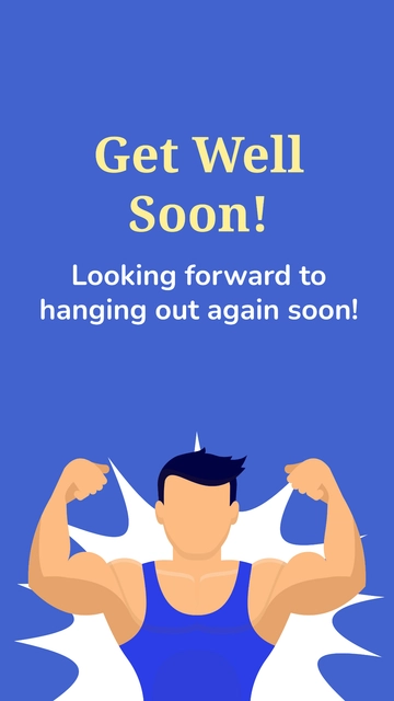 Free Get Well Soon Card For Men Template to Edit Online