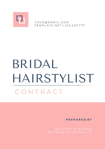 Free Bridal Hairstylist Contract Template to Edit Online